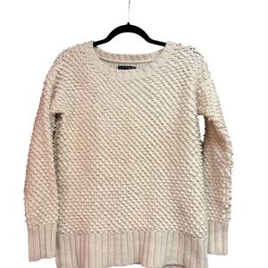 American Eagle Outfitters Cream Textured Crew Neck Sweater